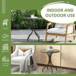 Rackhams 66cm Galvanised Steel Garden Table - Grey - thumbnail 6