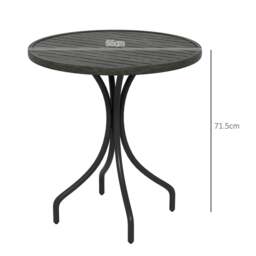 Rackhams 66cm Galvanised Steel Garden Table - Grey - thumbnail 3
