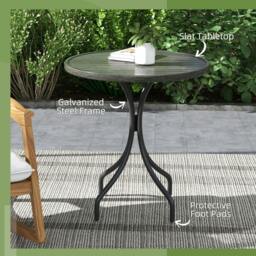 Rackhams 66cm Galvanised Steel Garden Table - Grey - thumbnail 5