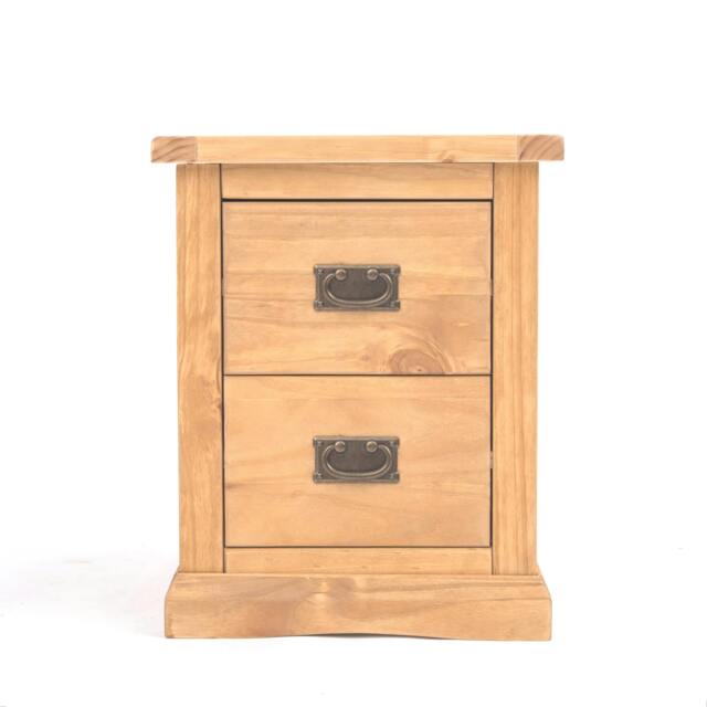 Rackhams Lucca 2 Drawer Bedside Table - Light Brown - image 1