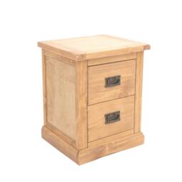 Rackhams Lucca 2 Drawer Bedside Table - Light Brown - thumbnail 3
