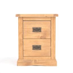 Rackhams Lucca 2 Drawer Bedside Table - Light Brown - thumbnail 1