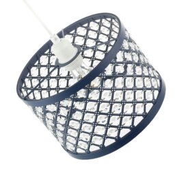 Rackhams Modern Ornate Navy Blue Metal Pendant Shade with Clear Acrylic Beads - thumbnail 5
