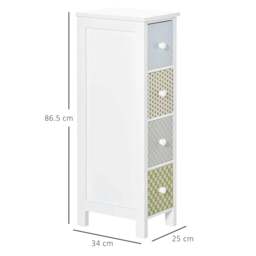 Rackhams Chest of Drawers, 4 Drawer Dresser, Storage Organizer Toilet Tissue Cabinet for Bedroom, Bathroom - thumbnail 3