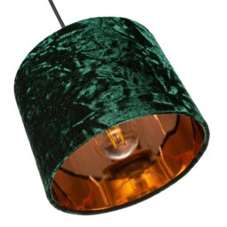 "Rackhams Modern Green Crushed Velvet 8"" Table/Pendant Lampshade with Shiny Copper Inner" - thumbnail 3