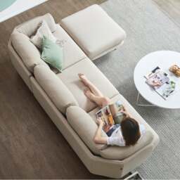 Rackhams U182 Two Seater, Three Seater, Four Seater Corner Sofa, Off-White Cotton Linen - Four Seater Corner 285cm - thumbnail 4