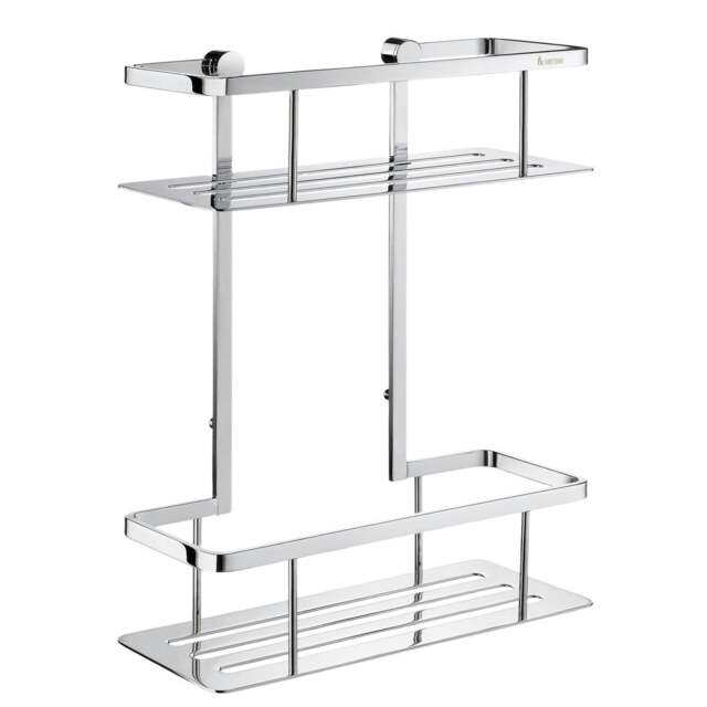 Rackhams Polished Chrome Double Shower Basket - image 1