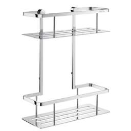 Rackhams Polished Chrome Double Shower Basket - thumbnail 1