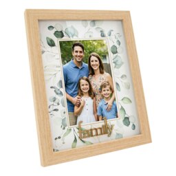 Rackhams Modern Oak MDF Gold Family Picture Frame with Green Floral Decoration - thumbnail 2