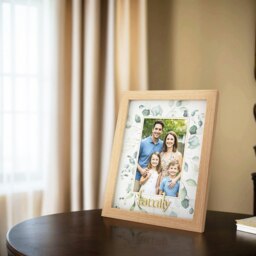 Rackhams Modern Oak MDF Gold Family Picture Frame with Green Floral Decoration - thumbnail 5