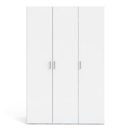 Rackhams Space Wardrobe with 3 doors White 1750 - White - Malemine - 1 - thumbnail 2