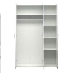 Rackhams Space Wardrobe with 3 doors White 1750 - White - Malemine - 1 - thumbnail 5