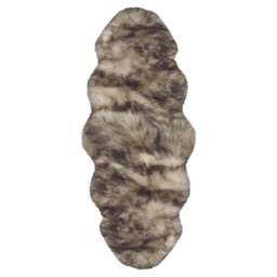 Rackhams Luxury Grey & Brown Faux Fur Rug - 60X90 cm - thumbnail 2