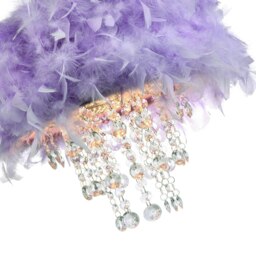 Rackhams Contemporary Lilac Feather Pendant Light Shade with Transparent Acrylic Droplets - thumbnail 4