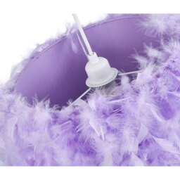 Rackhams Contemporary Lilac Feather Pendant Light Shade with Transparent Acrylic Droplets - thumbnail 2