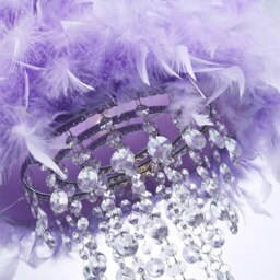 Rackhams Contemporary Lilac Feather Pendant Light Shade with Transparent Acrylic Droplets - thumbnail 5
