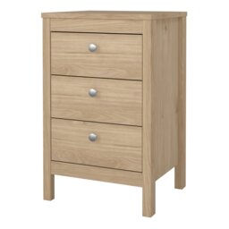 Rackhams Madrid Bedside Table 3 Drawers in Jackson Hickory Oak - Brown - Manufactured wood - 1 - thumbnail 3