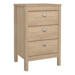 Rackhams Madrid Bedside Table 3 Drawers in Jackson Hickory Oak - Brown - Manufactured wood - 1 - thumbnail 1