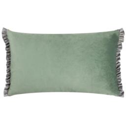 Rackhams Tilly Reversible Velvet Cushion Cover - Sage/Grey - 50cm x 30cm - Sage/Grey - 100% Polyester