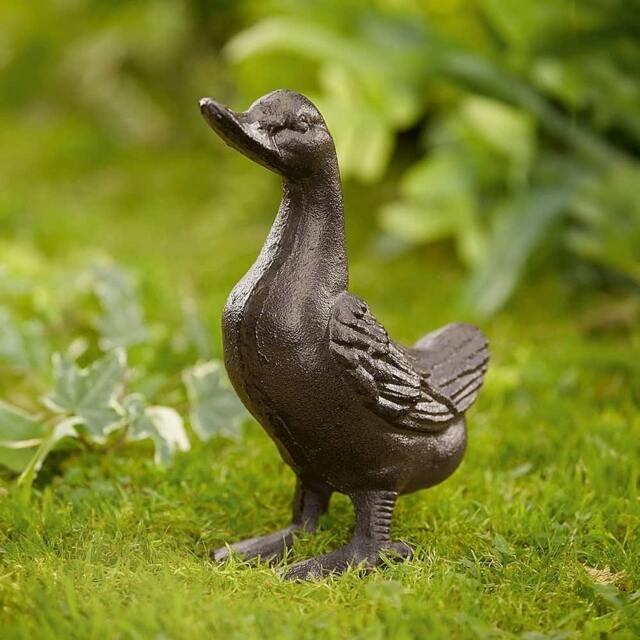 Rackhams Duck Ornament, Cast Iron, Standing Garden Figure, Garden Decor