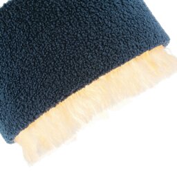 Rackhams Midnight Blue Wool Lamp Shade with Ivory White Hanging Fabric Tassels - thumbnail 3