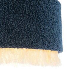 Rackhams Midnight Blue Wool Lamp Shade with Ivory White Hanging Fabric Tassels - thumbnail 4