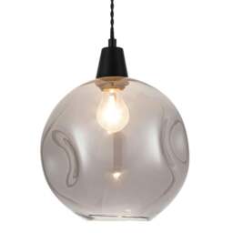 Rackhams Millfield Smoky Dimple Glass Pendant Light - Matt Black - thumbnail 5