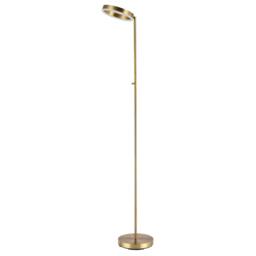 Rackhams Modern LED Halo Ring Floor Lamp in Antique Brass with CCT Dimmer - thumbnail 2