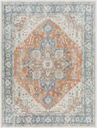 Rackhams Lillian-Washable Blue Brown Traditional Vintage Boho Rug - 66 x 115 cm - thumbnail 3