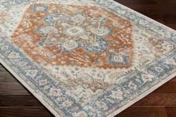 Rackhams Lillian-Washable Blue Brown Traditional Vintage Boho Rug - 66 x 115 cm - thumbnail 5