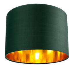 "Rackhams Contemporary Green Cotton 12"" Table/Pendant Lamp Shade with Shiny Copper Inner"