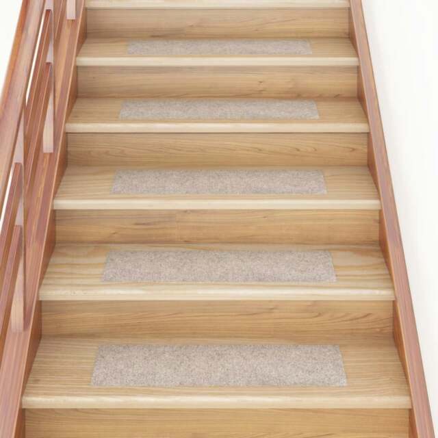 Rackhams Self-adhesive Stair Mats Rectangular 15 pcs 76x20 cm Cream