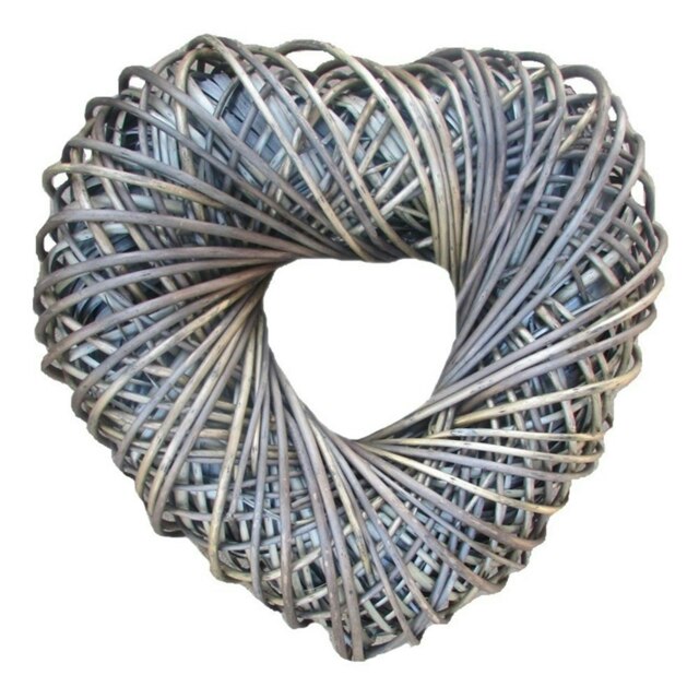 Rackhams Wicker Large Heart Shaped Wreath - Large