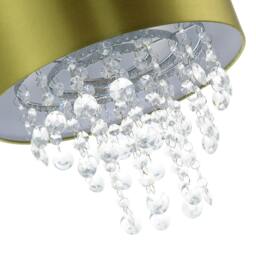 Rackhams Modern Olive Green Satin Fabric Pendant Shade with Clear Acrylic Drops - thumbnail 4