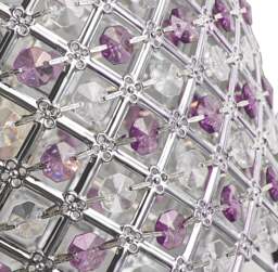 Rackhams Sparkly Ceiling Pendant Shade with Clear and Purple Beads - thumbnail 3
