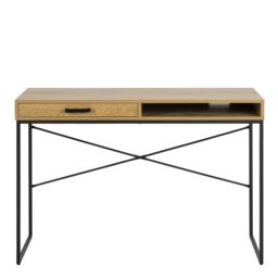 Rackhams Seaford Office Desk with 1 Drawer in Oak - 1 - Natural - 45 - thumbnail 2