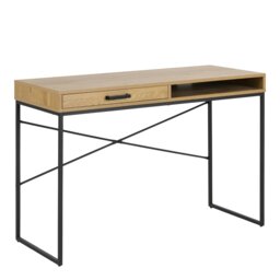 Rackhams Seaford Office Desk with 1 Drawer in Oak - 1 - Natural - 45