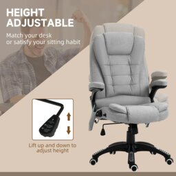 Rackhams Office Chair w/ Heating 6-Point Massage Relaxing Reclining Grey - Black - thumbnail 5