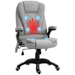 Rackhams Office Chair w/ Heating 6-Point Massage Relaxing Reclining Grey - Black - thumbnail 3