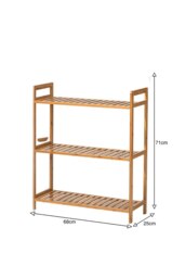 Rackhams 3 Tier Wood Audriel Bookcase - Brown - thumbnail 2