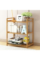 Rackhams 3 Tier Wood Audriel Bookcase - Brown - thumbnail 4