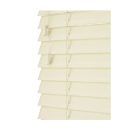 Rackhams Creme Smooth Finish Faux Wood Venetian Blinds with Strings  (130cm drop) - 230cm - thumbnail 2