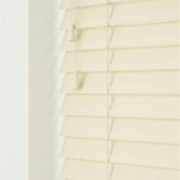 Rackhams Creme Smooth Finish Faux Wood Venetian Blinds with Strings  (130cm drop) - 230cm - thumbnail 3