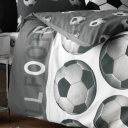 Rackhams Football Reversible Duvet Cover Set Grey - Single - Grey - thumbnail 4