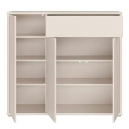 Rackhams Alice Springs Sideboard with 3 Doors Push-to-Open & 1 Drawer Push-to-Open in Sand - W 109.2 X  H 99.1 X  D 34.9cm - Sand - 1 - thumbnail 6