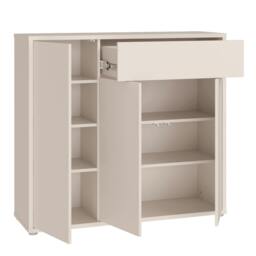 Rackhams Alice Springs Sideboard with 3 Doors Push-to-Open & 1 Drawer Push-to-Open in Sand - W 109.2 X  H 99.1 X  D 34.9cm - Sand - 1 - thumbnail 5