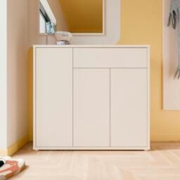 Rackhams Alice Springs Sideboard with 3 Doors Push-to-Open & 1 Drawer Push-to-Open in Sand - W 109.2 X  H 99.1 X  D 34.9cm - Sand - 1 - thumbnail 1
