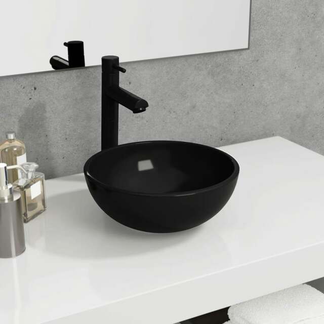 Rackhams Basin Tempered Glass 30x12 cm Black