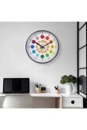Rackhams 12 Inch Rainbow Color Arabic Numeral Wall Clock for Teaching - Multi - thumbnail 2