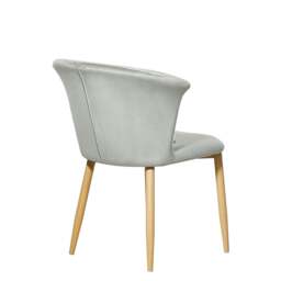 Rackhams Set of 2 Elsa Velvet Dining Chairs - Curved Back Design with Wooden Legs & Comfortable Padded Seating, Modern Accent Chairs - Velvet - Dining Chairs - Modern - thumbnail 4
